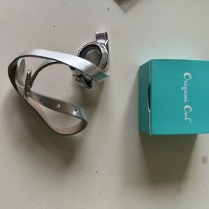 Silver Leather Bracelet with Charm